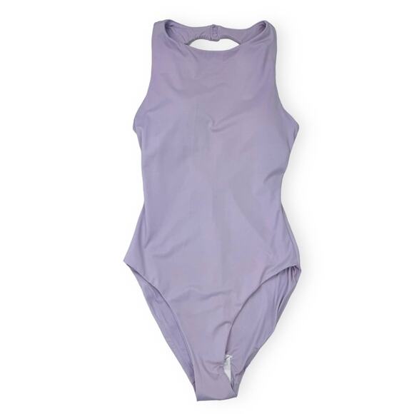 Andie Swim Womens Corsica High Neck One Piece Swimsuit Small Lavender - Picture 2 of 15